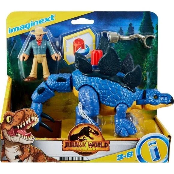 Imaginext Jurassic World Dominion Stegosaurus Dinosaur & Dr. Grant Poseable Gift - Picture 1 of 5